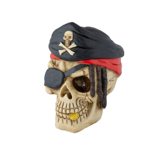 Cabeza Resina Calavera Pirata 11 cm