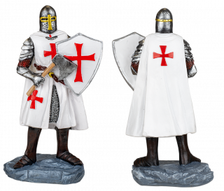 Templario blanco Resina hacha-escudo , 8