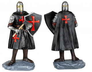 Templario negro Resina hacha-escudo , 18
