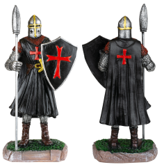 Templario negro Resina lanza-escudo, 30