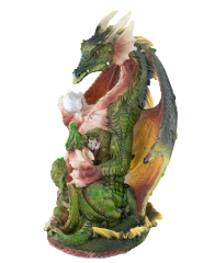 Figura Resina Dragón con bebé 20 cm