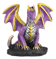 Dragón alas Resina Morado 7.7 cm