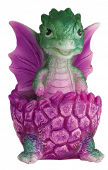 Dragón bebé Huevo Resina rosa 8 cm