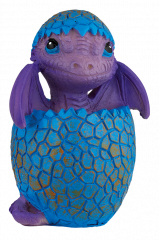 Dragón bebé Huevo Resina Azul 7.7 cm