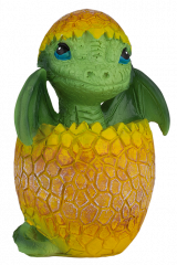 Dragón bebé Huevo Resina Amarillo 7.7 cm