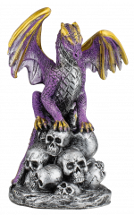 Dragón morado calaveras Resina 11.5 cm