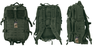 mochila Barbaric verde laser cut 38L