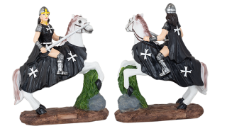 Caballo blanco Templaria negra-Espada