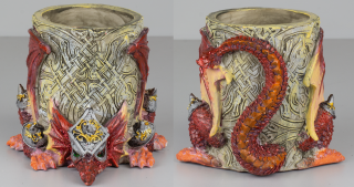 Porta lápices de Resina Dragón Rojo