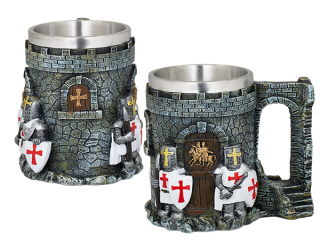 Taza Resina XL Castillo con Templarios