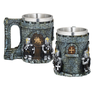 Taza Resina XL Castillo con Templarios