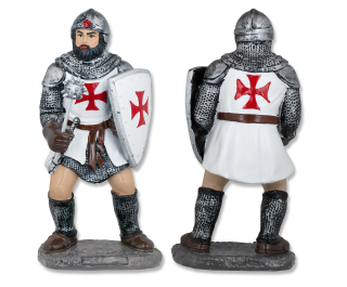 Templario blanco resina. Maza-escudo,12