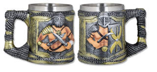 Taza Gladiadores. Tole10. Resina 12 cm