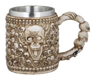 Taza resina calaveras hueso Tole 10 12