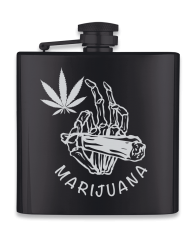 Petaca negra 6 oz. MARIJUANA