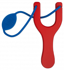 Tirachinas madera roja goma azul