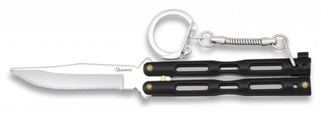 Abanico llavero Albainox negro. Hoja 6 c