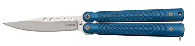 Navaja Abanico Azul, hoja brillo