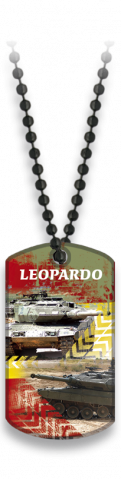 Placa con cadena de bolas LEOPARDO