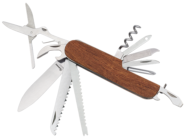 Navaja Multiusos madera  11 usos