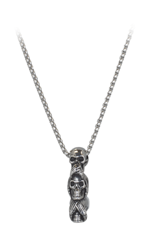 Collar 3 calaveras sabias 4 cm