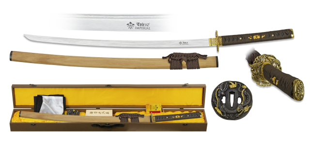 Katana acero damasco. hoja: 72 cm
