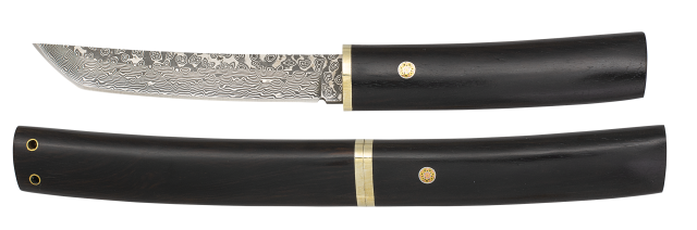 cuchillo damasco madera noble. H.11.1 cm