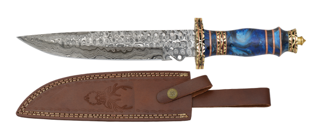 cuchillo damasco cachas "fantasy blue "
