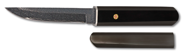 Cuchillo damasco envejecido. hoja 11 cm