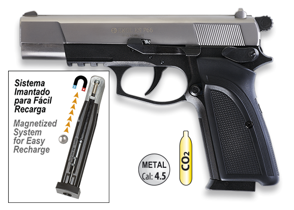 EKOL ES P66 Pistola CO2 Blanca Cal. 4.5