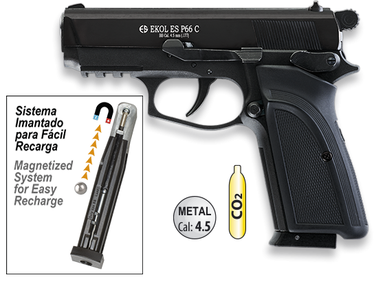 EKOL ES P66C Pistola CO2 Negro cal.4.5
