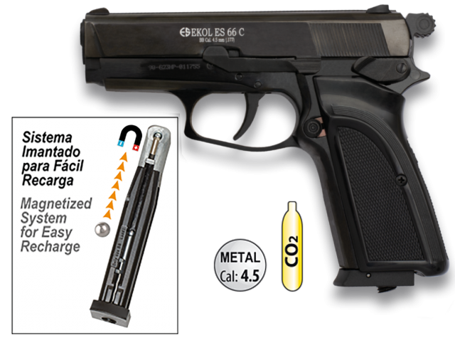 EKOL ES 66 C Pistola CO2 Negro Cal. 4.