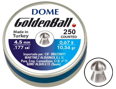 balines de plomo GoldenBall Dome 4.5 mm