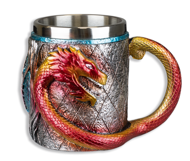 taza resina dragones