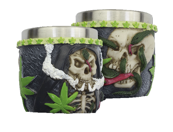 chupito resina snake & skull. Tole10