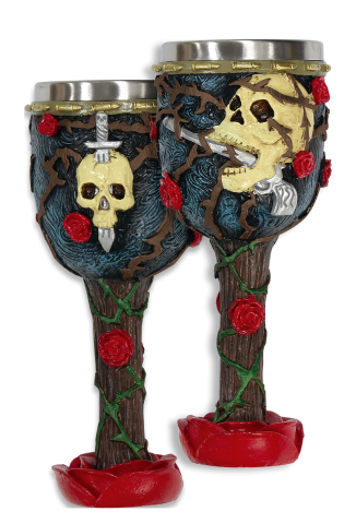 copa resina rose & skull. Tole10