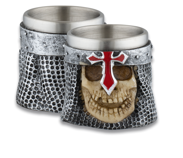 Chupito Tole10 calavera cruz templaria.