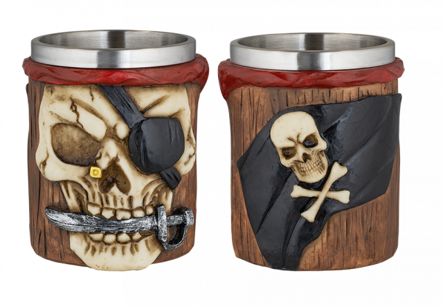 Vaso chupito Resina Calavera Pirata