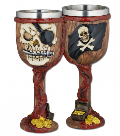 Copa Resina Calavera Pirata