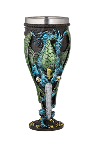 Copa resina Dragón blanco-negro