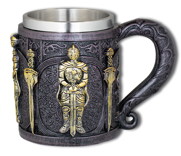 taza resina templario dorado