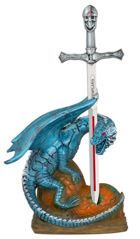 Expositor Dragón Azul de Resina para esp