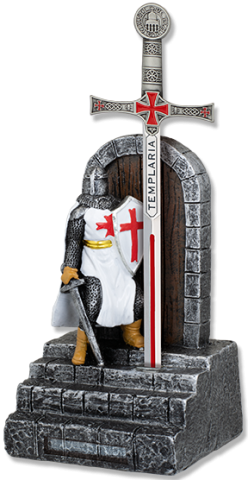 Soporte espadas Templario blanco Resina