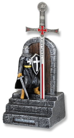 Soporte espadas Templario negro Resina 1