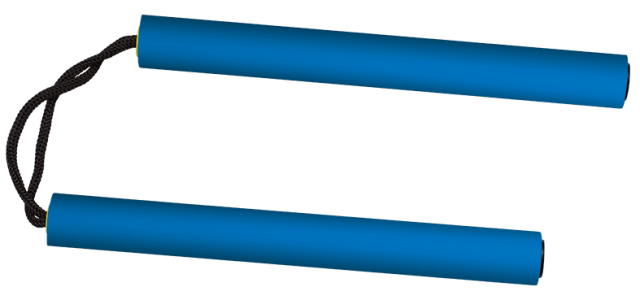 Nunchaku entrenamiento Azul. 28x3.3 cm
