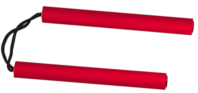 Nunchaku entrenamiento Rojo.  28x3.3 cm